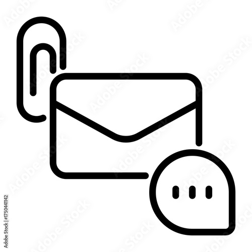 Attachment icon, line icon style