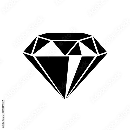 Minimalist Black Diamond Silhouette Vector Illustration