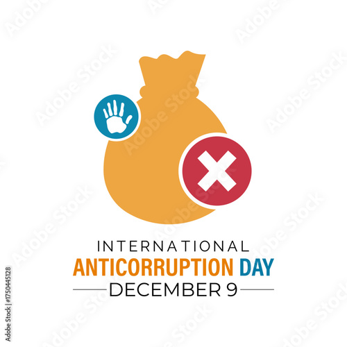 International Anti-Corruption Day promotes integrity, transparency, and the fight against corruption worldwide. Hand giving bribe crossed by a red stop sign, symbolizing corruption prevention Banner.