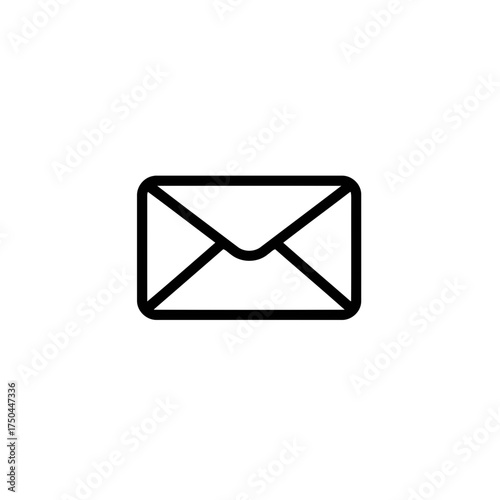 Minimalist Black Outline Envelope Vector Icon Illustration for Email and Communication