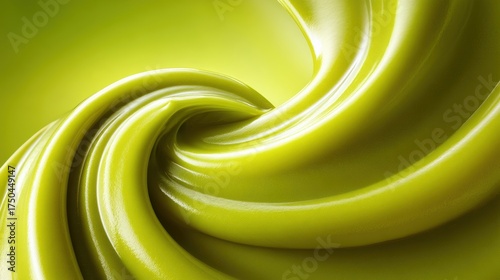 Fototapeta Naklejka Na Ścianę i Meble -  Swirling creamy avocado colored abstract texture captivating smooth green paint backdrop for artistic designs