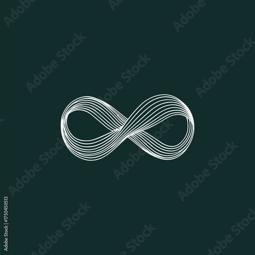 Elegant Infinity Symbol Drawn with Flowing Lines on Dark Teal Backdrop