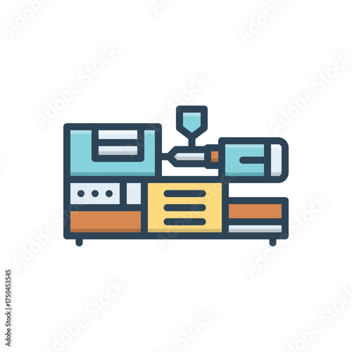 Color illustration icon for injection molding