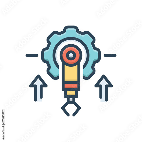 Color illustration icon for manufacturing excellence