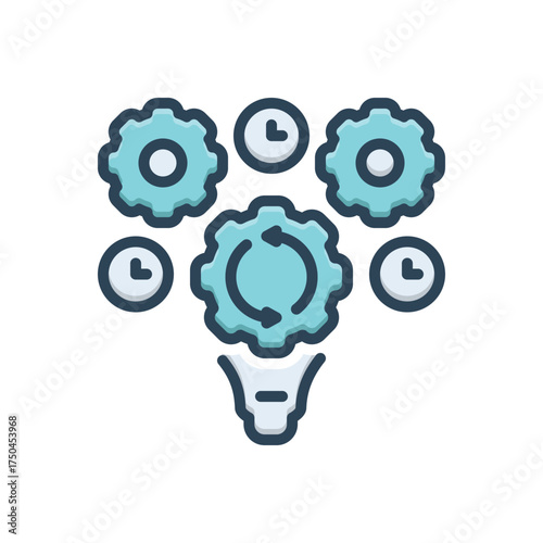 Color illustration icon for process optimization