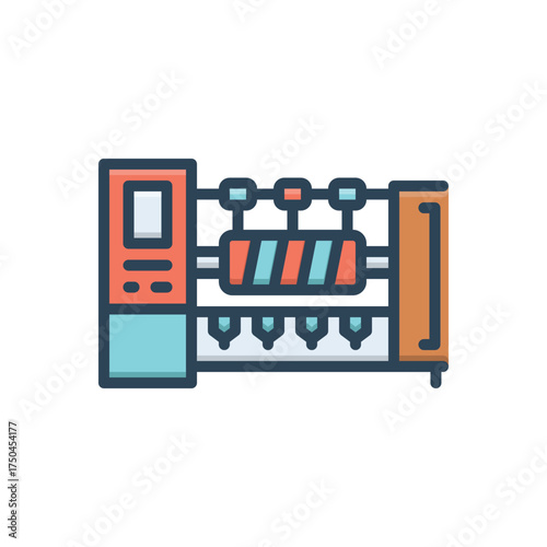 Color illustration icon for textile production