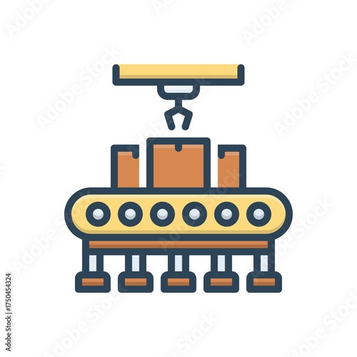 Color illustration icon for batch manufacturing