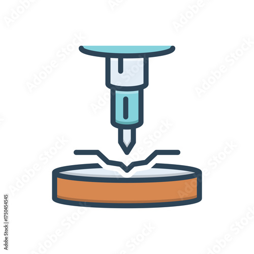 Color illustration icon for fabrication tools