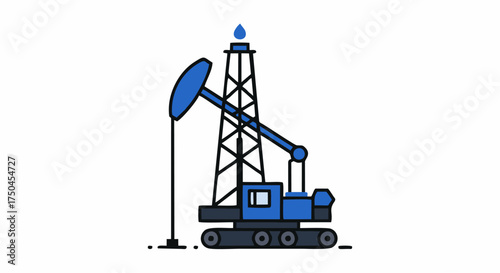 Oil Pump Jack Illustration - Extracting Resources with Industrial Machinery.