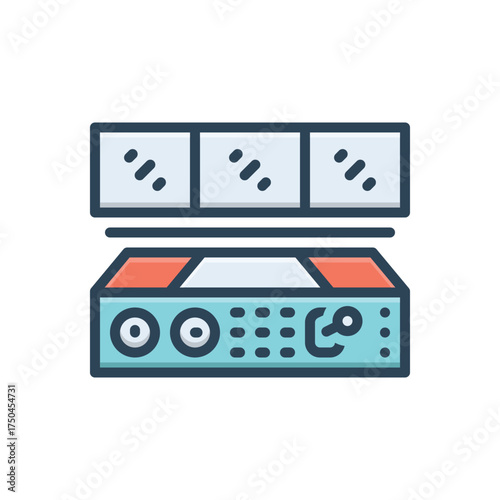 Color illustration icon for industrial control