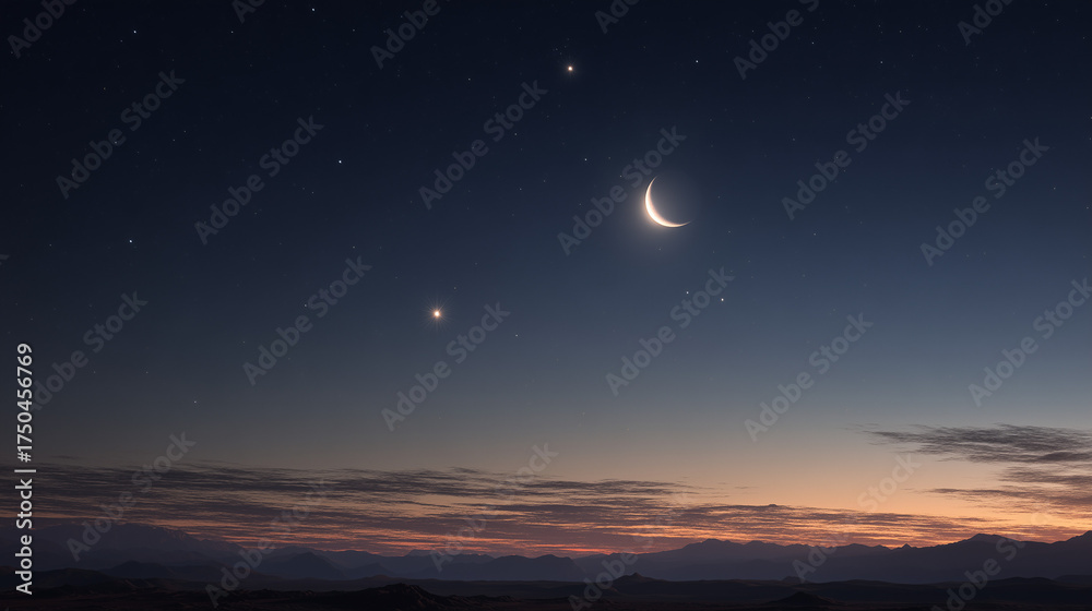 Fototapeta premium Planetary conjunction (Jupiter & Venus 