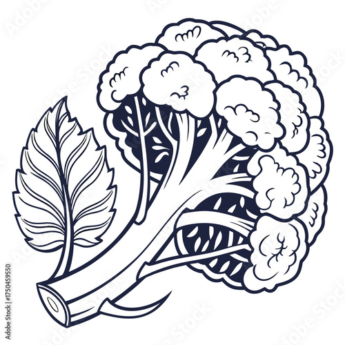 cauliflower with leaf
