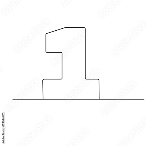 Alphabet  single line art, continuous one line drawing of  Isolated outline vector icon 