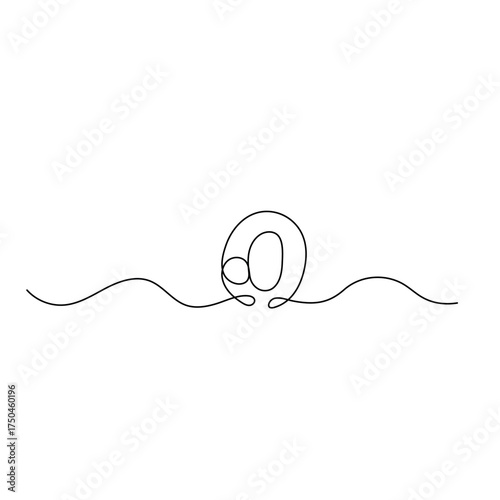Alphabet  single line art, continuous one line drawing of  Isolated outline vector icon 