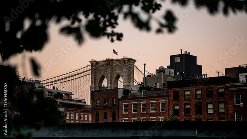 Brooklyn Bridge in NYC during sunset