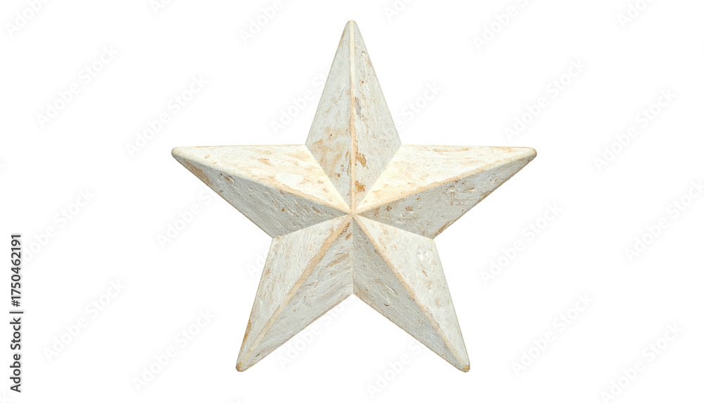 Obraz premium Close-up of a textured, five-pointed star against a stark black background