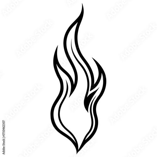 black flame tattoo design