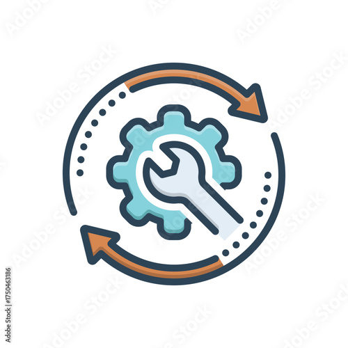 Color illustration icon for productivity tools