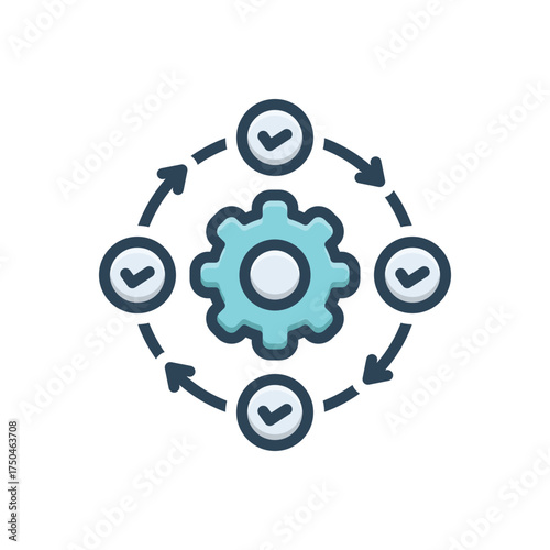 Color illustration icon for task automation
