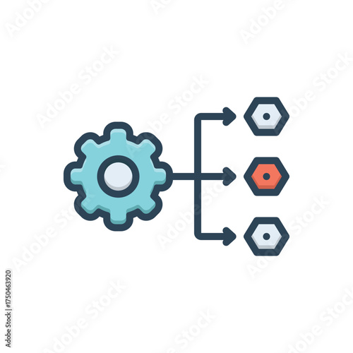 Color illustration icon for workflow efficiency