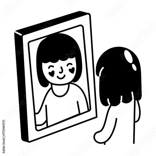 A doodle style icon showing makeup

