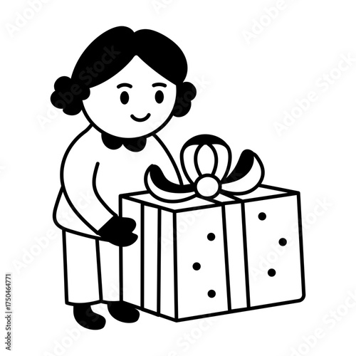 A doodle style icon showing hairstyling
