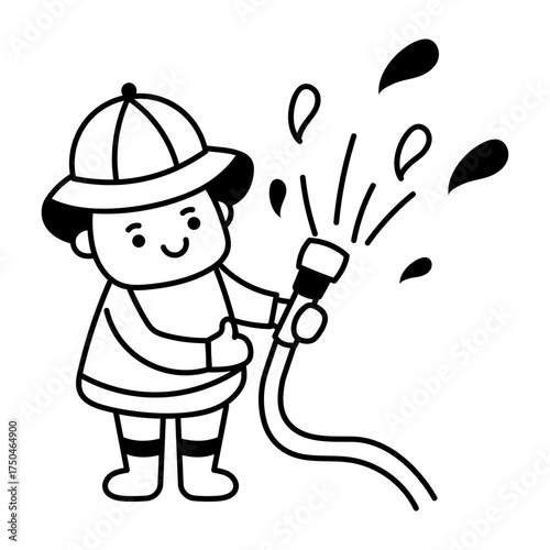 A sketchy style icon representing spraying water