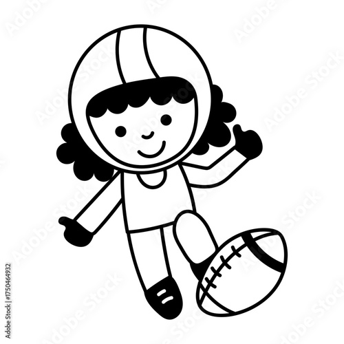 A sketchy style icon representing playing football