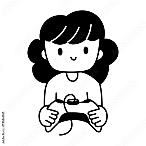 A drawing style icon showing video game
