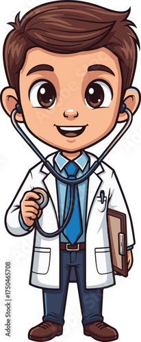 Cute Doctor Character Vector Art