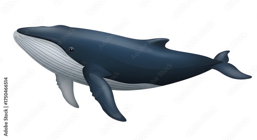 Fototapeta premium Humpback whale illustration