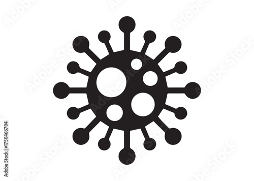 Viral microorganism icon, Viral microorganism solid vector