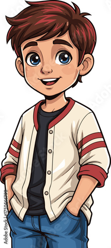 Cute Boy Character Vector Art