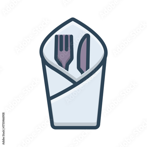 Vector color shadow icon for Cutlery
