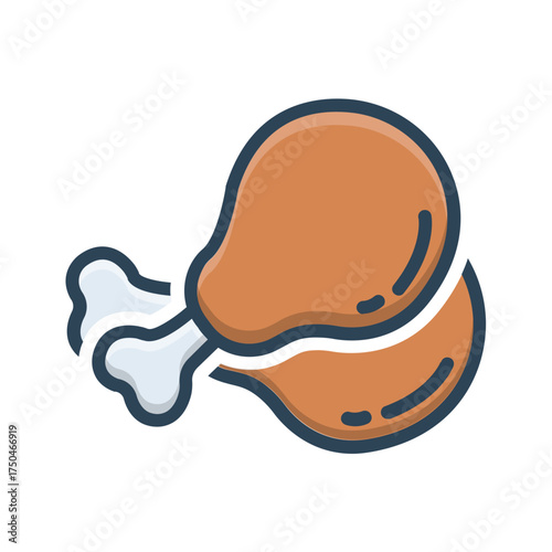 Vector color shadow icon for Drumstick