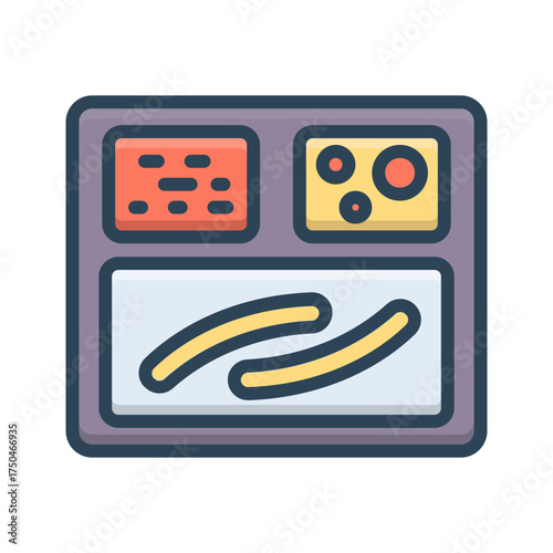 Vector color shadow icon for Meal tray