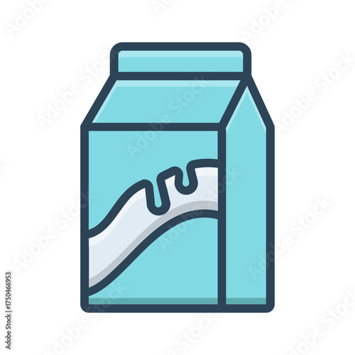 Vector color shadow icon for Milk