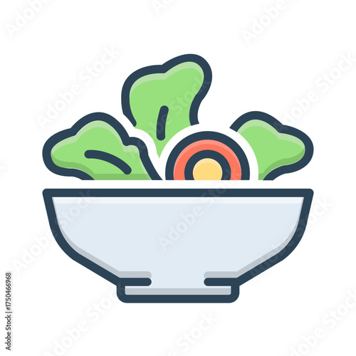 Vector color shadow icon for Salad bowl