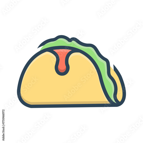Vector color shadow icon for Taco