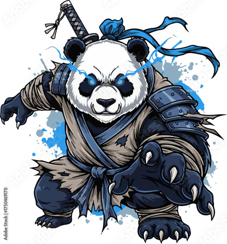 Warrior Panda Vector Art