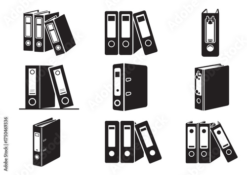 Ring binder cases icon, Ring binder cases solid vector