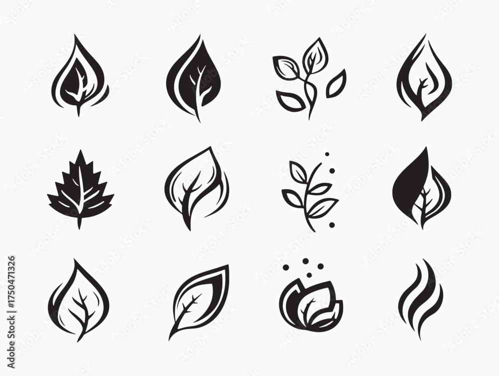 Fototapeta premium Natural Symbol Collection Minimalist Vector Illustration
