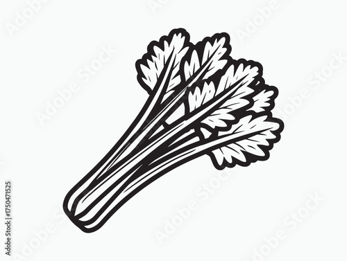 Healthy Celery Stick Minimal Vector Design