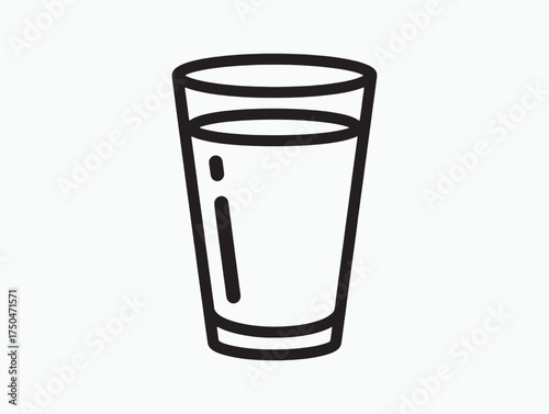 Glass Of Milk Minimal Line Design