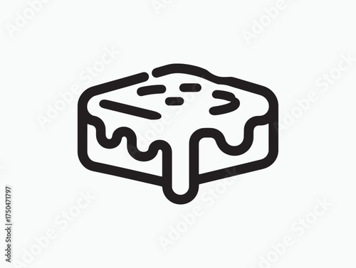 Gooey Melted Cheese Stuffed Vector Icon