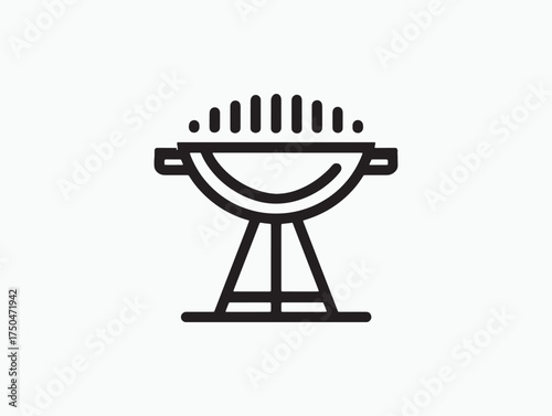 Kitchen Grill Machine Minimal Vector Design