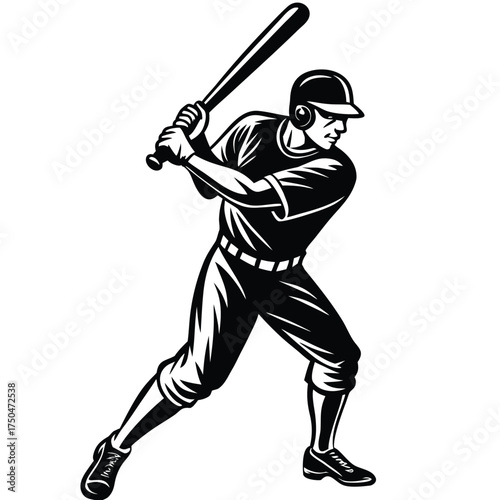 baseball player hitting ball