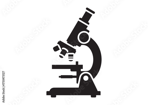 Microscope icon, Microscope solid vector