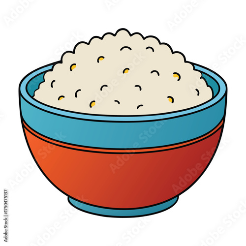 A steaming ceramic bowl brimming with fluffy, perfectly cooked rice, each grain soft and separate, inviting comfort and simplicity in every warm, white scoop.
