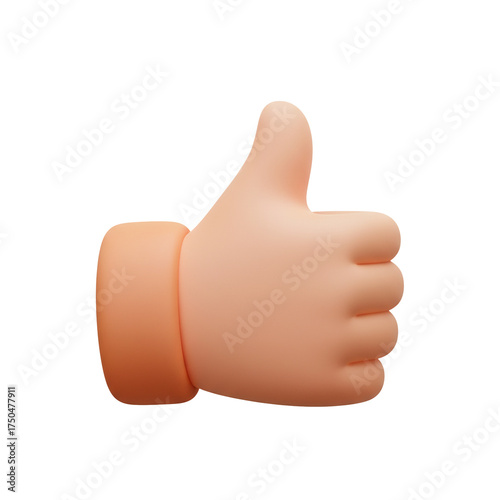 Get your message across with this 3D thumbs up icon, a modern symbol of approval, agreement, and positivity that will grab attention instantly